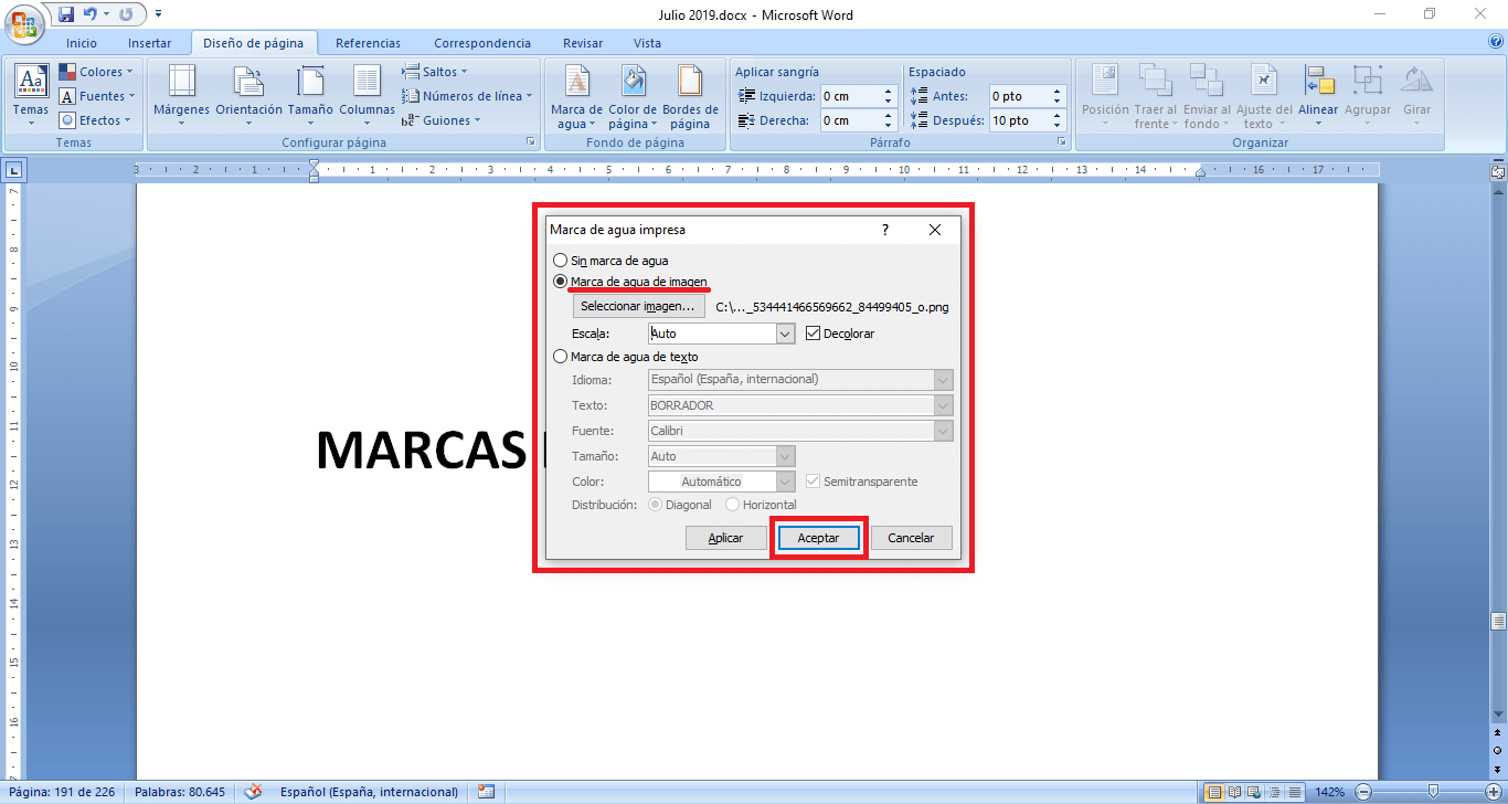 Como Poner Marca De Agua A Un Documento De Word